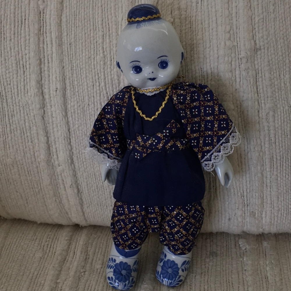 Porcelain Blue & White Doll